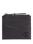 Calvin Klein Leather Logo Card Holder, Black