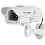 Caméra de Surveillance Factice FISHTEC - Fausse Caméra Solaire LED Clignotante - Intérieur Extérieur