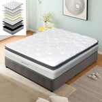 Meubler Design - Matelas Avec Sur-matelas Intégré Épaisseur 33cm Montblanc - 140x190, Mousse, Style , 140 x 190 x 33 cm