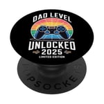 Dad Level Unlocked 2025 Édition limitée Gamer Dad Design PopSockets PopGrip Adhésif