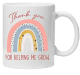 Jungle Mug Cadeau professeure | Thank you for helping me grow | Professeure Tasses | déjeuner à Donner Travailleurs Professionnels | Cadeau Professeur Fin d'annee Noël Le Meilleur Professeur du Monde