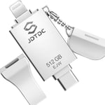 Mfi Clé Usb Pour Iphone 15/14/13/12/11, 512 Go Clé Usb C Lightning Iphone, Cle Usb Pour Ipad, Clé Lightning Usb Ipad, Clef Usb Iphone, Pendrive Pour Iphone, Clé Usb Lightning Compatible Andr[Q1155]