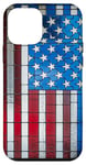 iPhone 12 mini Red White Blue -Stars Stained Glass American Flag Case