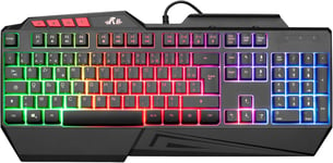 Clavier Gamer Semi-Mécanique USB Filaire, 19 Touches Anti-Ghosting avec rétroéclairage LED, Multimédia, Silencieux, Clavier Gaming Membrane AZERTY Etanche pour Ordinateur Windows/IOS/Xbox/PS4/PS5