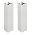 2x Jonction de plinthe 150mm finition aluminium brossé Cuisine Raccord Connecteur Pied de meuble Profil PVC Plastique