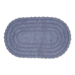 DII Crochet Collection Reversible Bath Mat, Large Oval, 21x34, Stonewash Blue