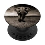 cadeau éléphant gris Décor animalier Safari Afrique zoo PopSockets Support et Grip pour Smartphones et Tablettes