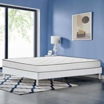 Lit 140x190 avec Sommier et Matelas - Matelas 140x190x17 Mémoire de Forme - Sommier Tapissier 140x190 (Ensemble Matelas et Sommier Tapissier 140x190