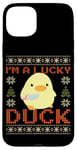 iPhone 15 Plus Funny Duck with Knife Meme - I'm a Lucky Duck Ugly Christmas Case