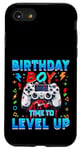 Coque pour iPhone SE (2020) / 7 / 8 Birthday Boy Time to Level Up Jeu vidéo Anniversaire Gamer Boys