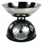BLACK 5 KG TRADITIONAL WEIGHING KITCHEN SCALES BOWL RETRO MECHANICAL VINTAGE
