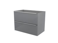 Meuble sous vasque suspendu gris brillant l.80 x H.60 x P.45 cm, GoodHome Imandra