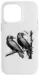 Coque pour iPhone 14 Pro Max Black Raven Mythologie nordique Huginn et Muninn : corbeaux d'Odin