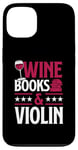 Coque pour iPhone 13 Livres sur le vin et le violon rouge