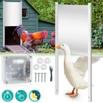 Swanew - Porte de poulailler Automatique - Capteur de lumière -- Multi-Modes - avec minuterie en alliage d'aluminium automatique de poulet alimenté