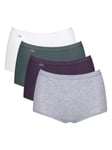 Sloggi Womens Basic+ Maxi Briefs 4 Pack - White Polyamide - Size Large