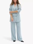 MY ESSENTIAL WARDROBE Elisa Double Breasted Pocket Blazer, Clear Sky Off White