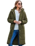 Zeagoo Manteau Femme Veste D'hiver Veste Chaude Veste D'extérieur avec Capuche Manteau Matelassé Sportif Femme Parka Vert Armée L