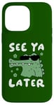 Coque pour iPhone 14 Pro Max Joli alligator dans des lunettes de soleil, adieu au crocodile, voir plus tard