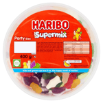 Haribo Sweets Fruit Juicy Gum Tub 400g X3 Fruit and Milk Flavour Gums