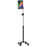 Gooseneck Floor Stand – CTA’s Compact, Adjustable Gooseneck with Swivel Casters for iPad 7th/ 8th/ 9th Gen 10.2”, iPad Air 4, 12.9”, Surface Pro, Zebra & Other 7-13” Tablets (PAD-CGS)