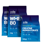 2 x Whey-80 heraproteiini + kreatiinimonohydraatti