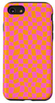 Coque pour iPhone SE (2020) / 7 / 8 Grand damier classique à carreaux orange et rose