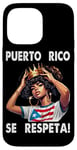 iPhone 14 Pro Max Puerto Rico Se Respeta Afro Boricua Queen Crown PR Flag Case