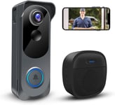 Wireless Video Doorbell Camera with Chime, Voice Changer/Message, PIR Motion... 