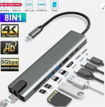 Adaptateur multiport Ethernet USB C Type C Hub pour MacBook Pro/Air iPad Pro Ordinateur portable