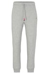 BOSS Mens Hadiko 1 Regular-fit tracksuit bottoms with multi-coloured logos