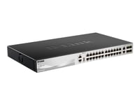 D-Link Dgs 3130-30Ts - Switch - L3 Lite - Administrerad - 24 X 10/100/1000 + 2 X 10 Gigabit Ethernet + 4 X 10 Gigabit Sfp+ - Skrivbordsmodell, Rackmonterbar