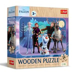Trefl Bois : Frozen, La Reine des neiges incroyable-24 pièces, Wooden Puzzle, Bords Arrondis, Motif Décoratif au Verso, pour Les Enfants à partir de 3 Ans, 20264, Multicolore