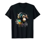 Cool Chimp Wearing Headphones Listening To Music Graffiti T T-Shirt