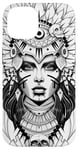 iPhone 14 Aztec Warrior Queen Blackwork Tattoo Flash Case