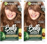 Garnier - Coloration Permanente Sans Ammoniaque - 90% d'Ingrédient d'Origine Naturelle - Formule Vegan - Belle Color Naturals - Teinte : Blond Foncé Naturel Doré (6.03) (Lot de 2)