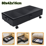 80CM XL Underbed Storage Box w/Wheels Wardrobe Container Clothes Organizer