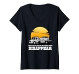 Womens USA Tow Truck Driver, Truck Driver Yellow Line, Tow Truck V-Neck T-Shirt