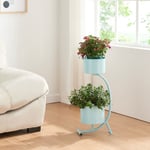 Porte-plantes Almelo 63 x 29 x 21 cm bleu clair [en.casa]