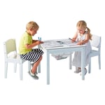 Ensemble Table de jeu enfant avec rangement et 2 chaises enfant Blanche