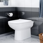 Nes Home Modern Back to Wall Rimless Toilet and Soft Close Seat White