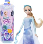 Disney Poupée Surprise Elsa Spin & Reveal La Reine des Neiges avec 11 surprises, dont 5 accessoires, 5 autocollants et une scène de jeu, jouet inspiré du film Disney