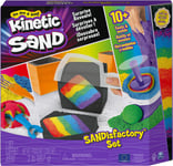 Kinetic Sand Sandisfactory Set 2lbs Colored & Black Sand + 10 Tools Sensory Toy