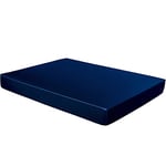 Michorinee Drap Housse Satin 120x200 Bonnet 30 cm Bleu - Drap de lit en Satin de Soie Polyester Lisse Respirant pour Matelas Épais