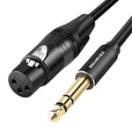 Câble XLR vers Jack 6,35mm, Câble XLR femelle vers TRS mâle de 6,35 mm, pour Guitare, Hautparleur, Microphone, Amplifier, Carte Son (Female,.[G270]