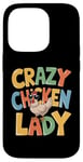 Coque pour iPhone 14 Pro Crazy Chicken Lady Farm Œufs frais Coq Agriculteur de volaille