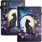 Housse Tablette Pour Ipad Pro (2024) 11.0 Pouces Pu+Tpu Matérielle Coque Ipad Pro 11 Pouces Fonction Support Housse Ipad Pro 11 Pouces Chat