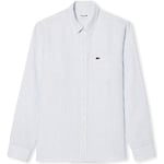 Chemise Lacoste  Regular Fit Linen Shirt - Blue/Blanc