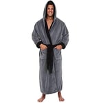 Peignoir pour Hommes À   Capuche Robe d'hiver Hommes Solide en Peluche Épais Peignoir Allongé Homme Homewear Robe Pyjama Chemise De Nuit Asiatique Taille5Xl Sty Livraison Gratuite