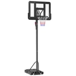 SPORTNOW Panier de Basket sur Pied - Hauteur réglable Manuel de 2,35-3,05m (Panier) - roulettes, Panneau arrière Solide, Base de Lestage pour Enfant et Adulte